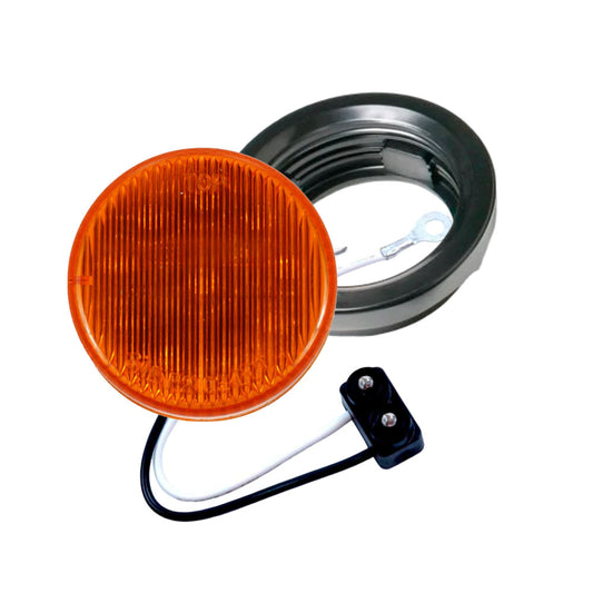 2″ Amber Round LED Trailer Marker Light Kit, Grommet, Plug