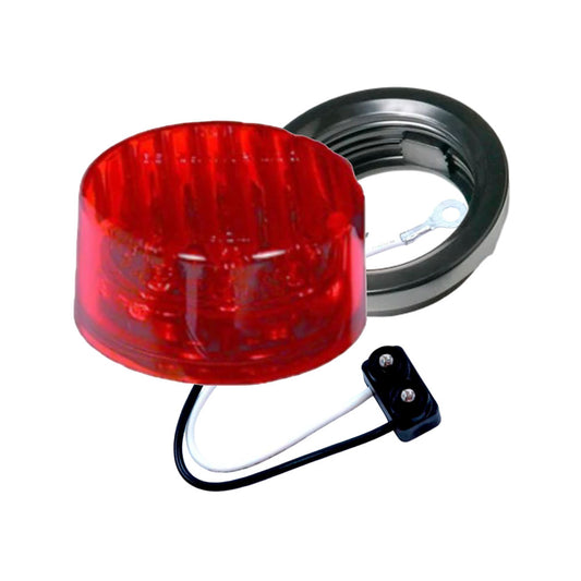 2″ Red Round LED Trailer Marker Light Kit, Grommet, Plug
