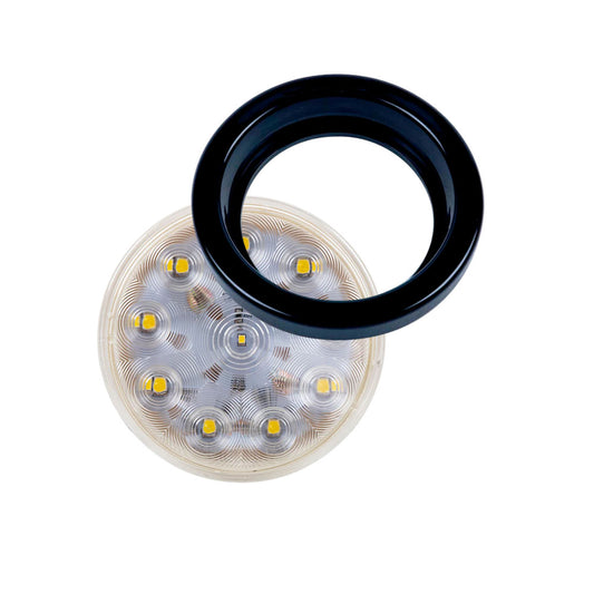 4″ Round Clear Lens, Amber 18 Diode, LED Light Kit
