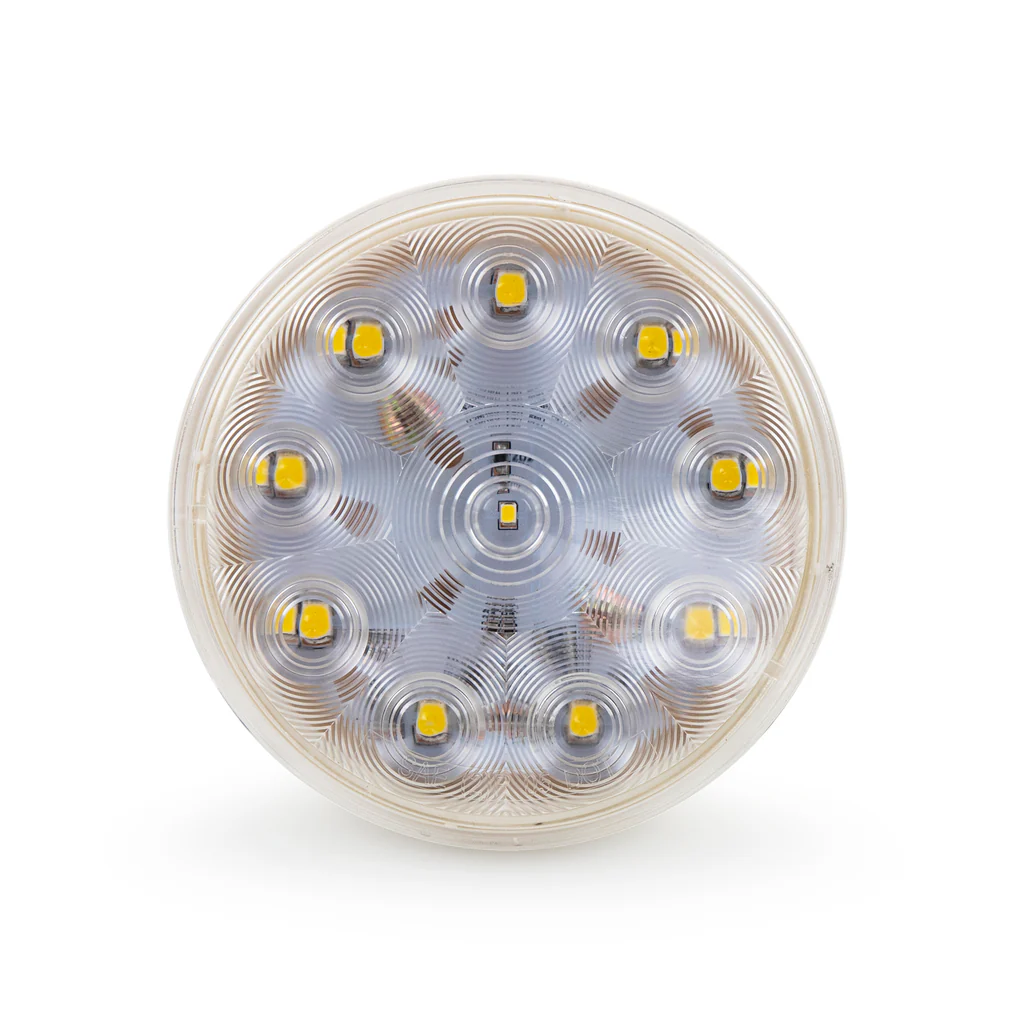 4″ Round Clear Lens, Amber 18 Diode, LED Light Kit