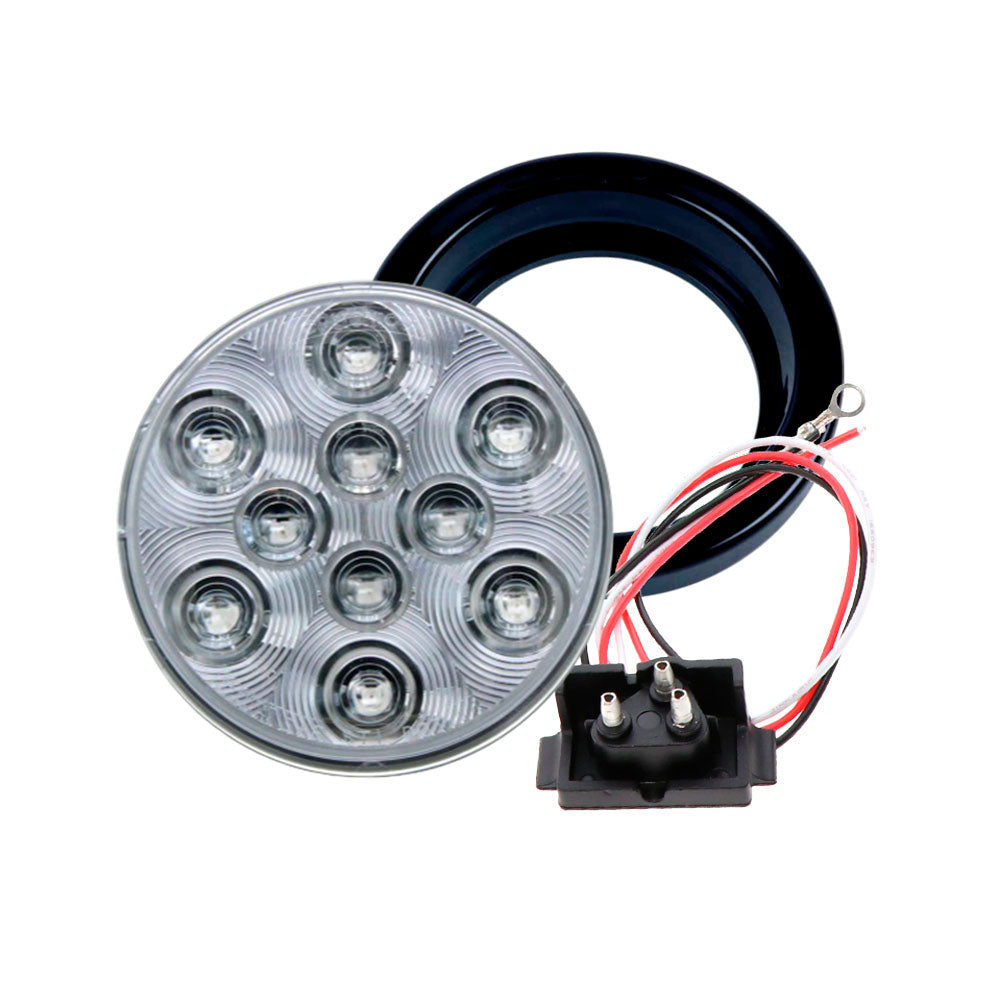 4″ Clear Lens 10 Diode LED Round, Stop-Turn-Tail Light Kit
