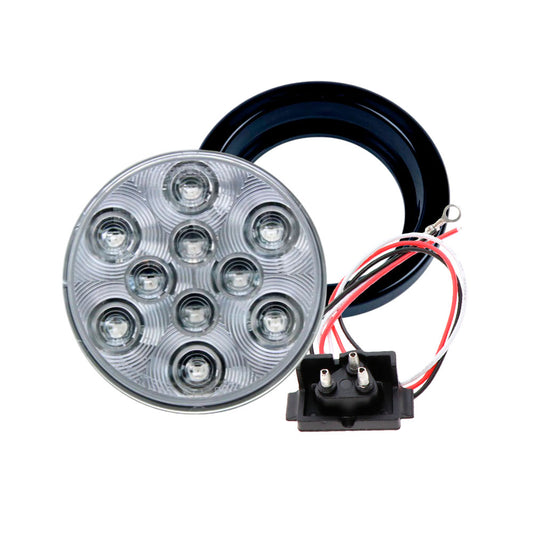 4″ Clear Lens 10 Diode LED Round, Stop-Turn-Tail Light Kit