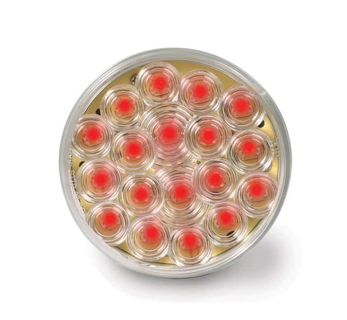 4″ 18 Diode, Round Clear Lens LED Light, Amber/Red