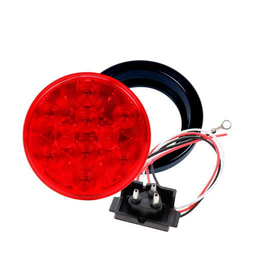 4″ Red 10 Diode LED Round, Stop-Turn-Tail Light Kit
