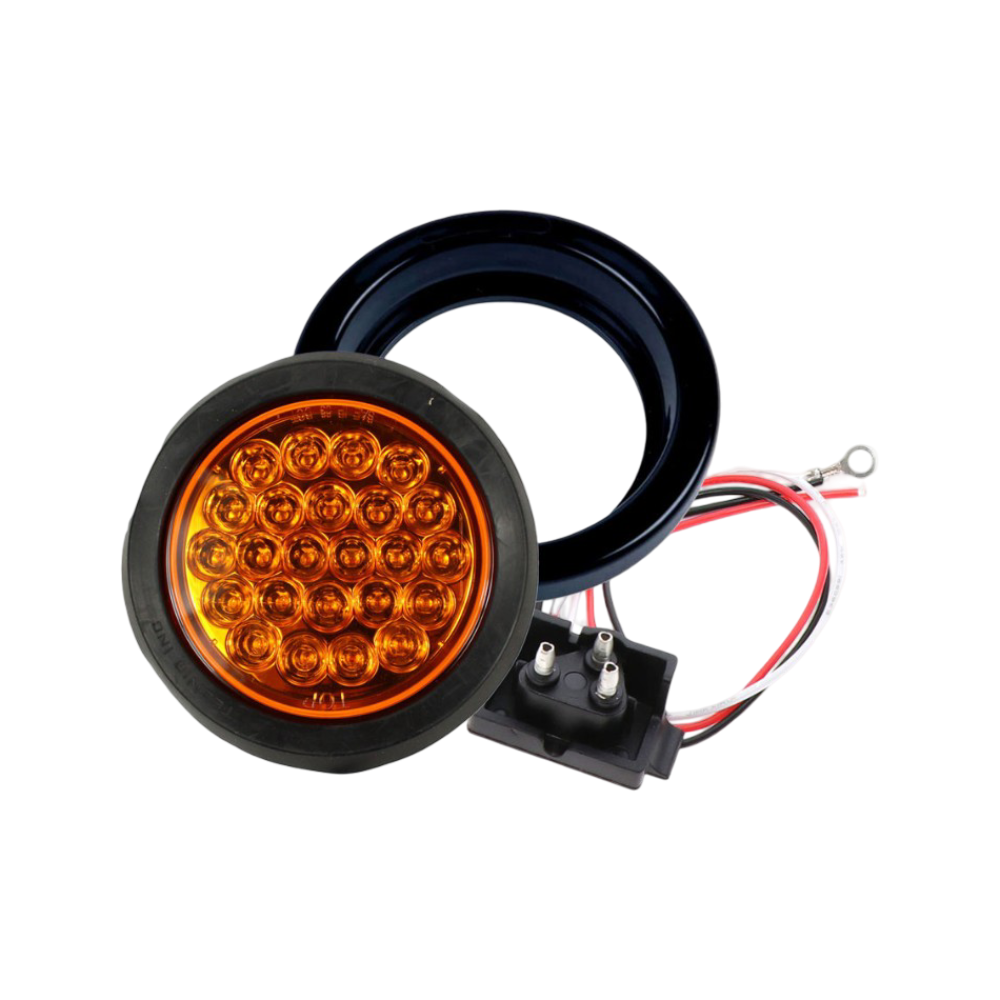 4″ Round 23 Diode Amber LED Mirror Finished LED Kit