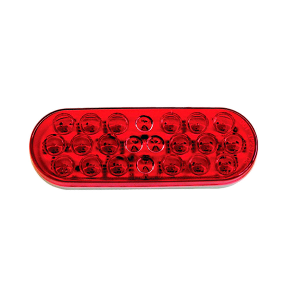 6 1/2″ Red Oval 24 Diode Mirrored LED Stop-Turn-Tail LED Kit