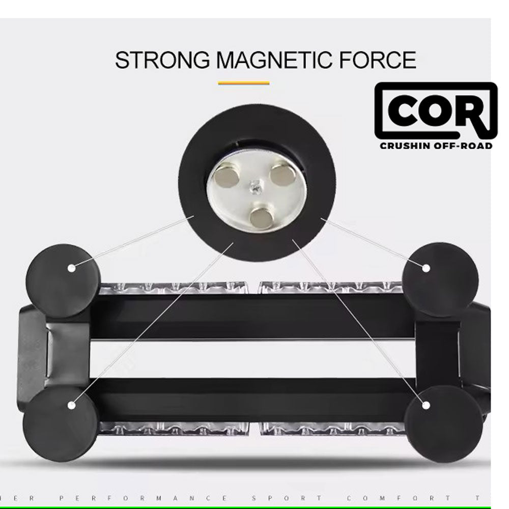 Magnet Mount Amber-White LED Strobe-Warning Mini-Bar