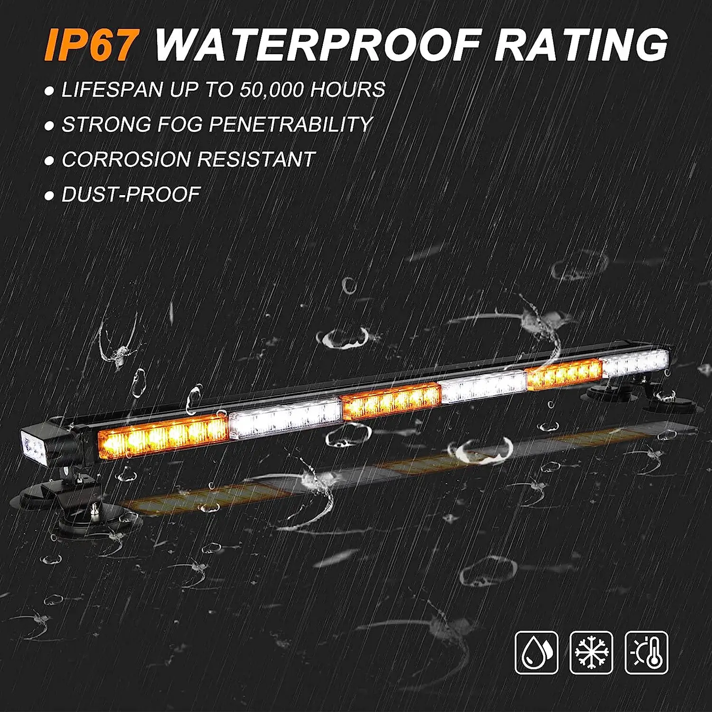 High Quality Amber-White Led Strobe Warning Light