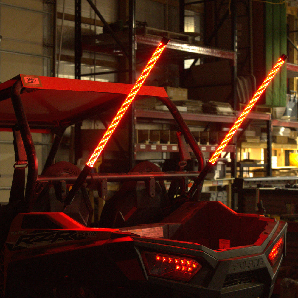1 Pair of Punisher Series Whip Lights, RBGW Color
