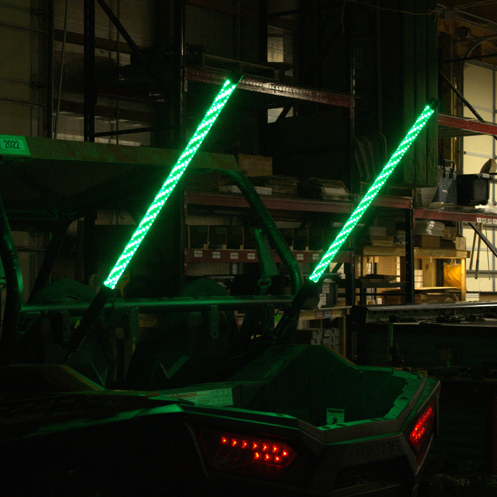 1 Pair of Punisher Series Whip Lights, RBGW Color