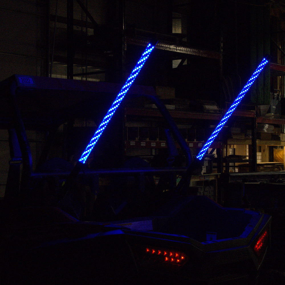 1 Pair of Punisher Series Whip Lights, RBGW Color