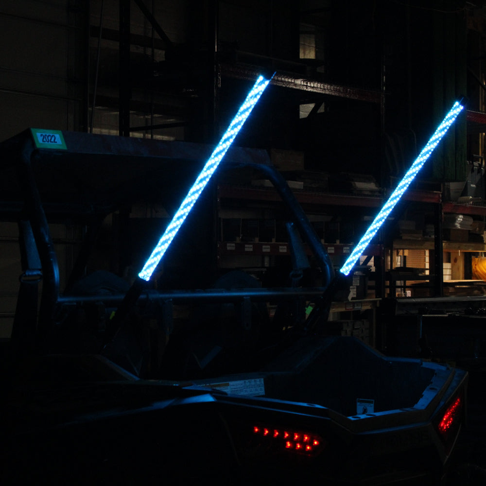 1 Pair of Punisher Series Whip Lights, RBGW Color