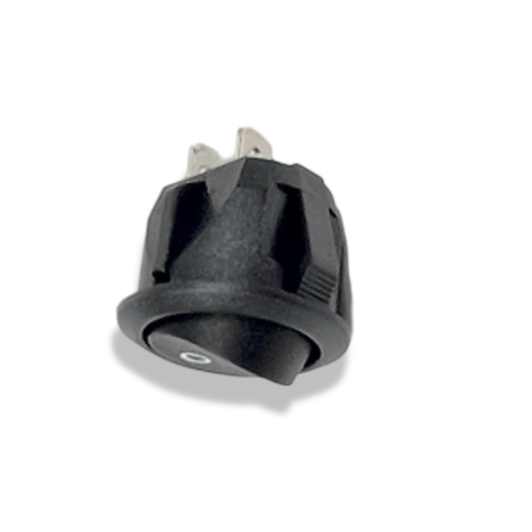 Round Black Rocker Switch, SPST, 20mm