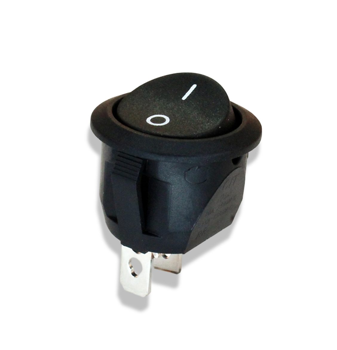 Round Black Rocker Switch, SPST, 20mm