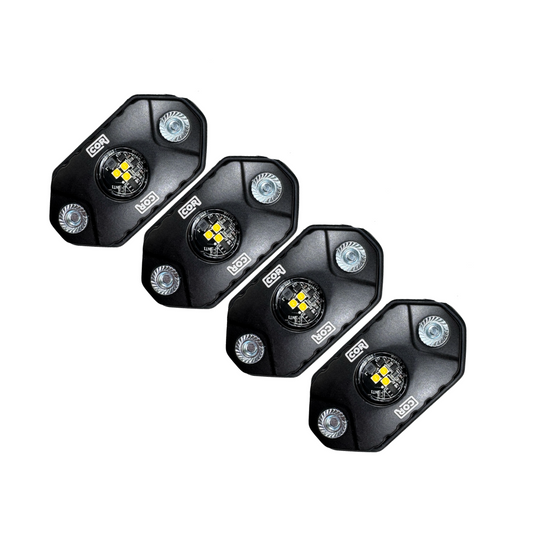 NEW X Series, MINI-X White 4 Piece Complete Rock Light Kit, IP69k