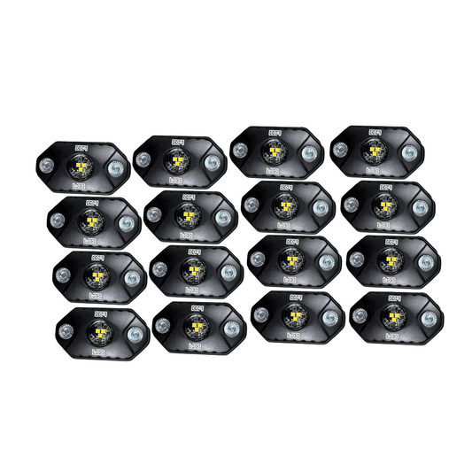 NEW X Series, MINI-X White 16 Piece Complete Rock Light Kit, IP69k