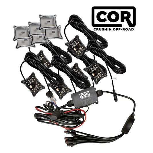 X Series Rock Light Kit, 6 Piece, RGB-W IP69K with Bluetooth Controller