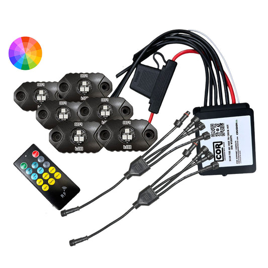 MINI-X Series - RGB Rock Light  Kit, IP69k, 6 Piece Kit: Complete
